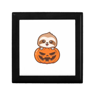 Cute Sloth with Pumpkin Halloween Cartoon Vector I Gift Box