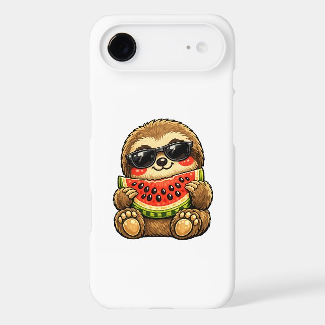 Cute Sloth with Watermelon Iphone Case (Back)
