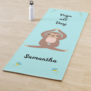 Cute Sloth Yoga All Day Personalized (single side) Yoga Mat