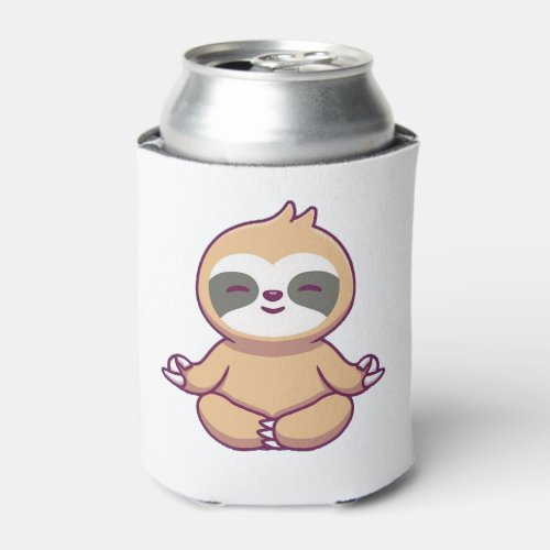 Cute Sloth Yoga Can Cooler