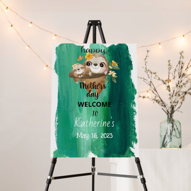 Cute Sloths Baby Mommy Foam Board (In Situ (Stand))