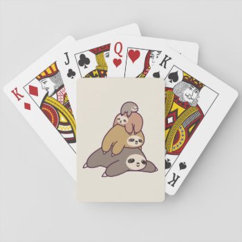 Cute Sloths Background Playing Cards by paul68 at Zazzle