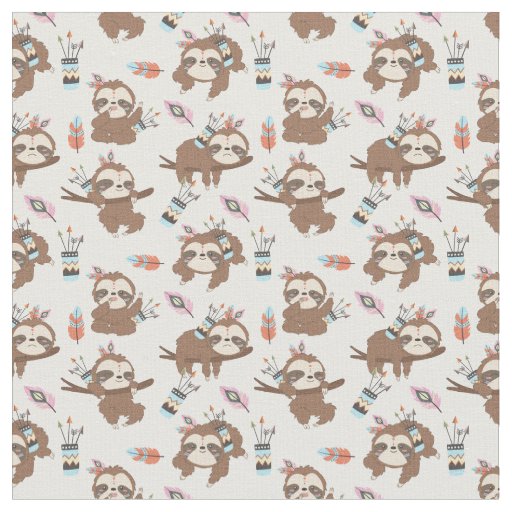 Cute Sloths Fabric