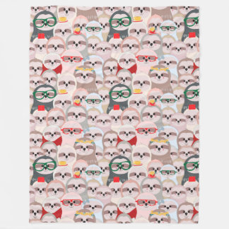 Cute Sloths Fleece Blanket