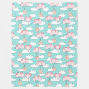 Cute Sloths Fleece Blanket
