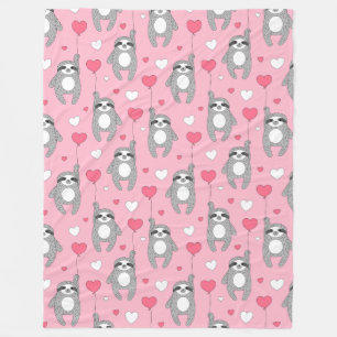 Cute Sloths Fleece Blanket