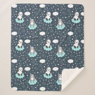 Cute Sloths Sherpa Blanket