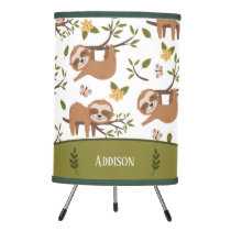 Cute Sloths Sleeping on Tree Branches Kid Pattern Tripod Lamp