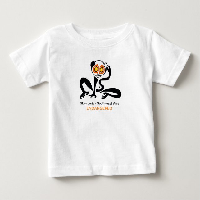  Cute Slow LORIS -  Endangered animal graphic - Baby T-Shirt (Front)