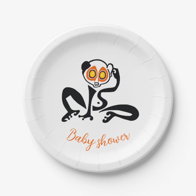 Cute Slow LORIS - Wildlife - Party Paper Plates (Front)