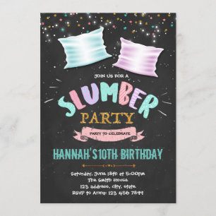 Cute slumber birthday party invitation
