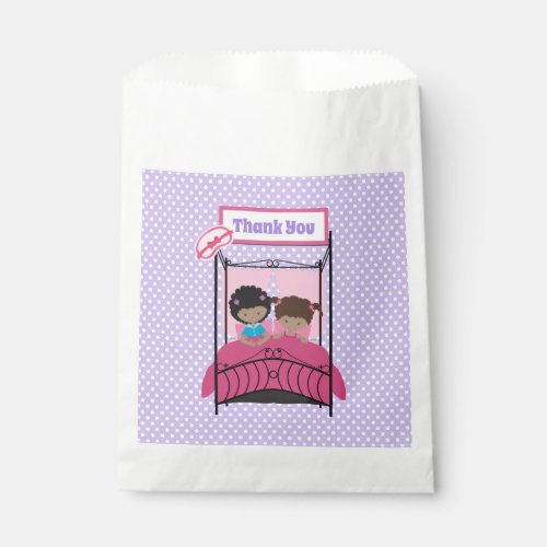 Cute Slumber Party Birthday Black Girl Purple Favor Bag