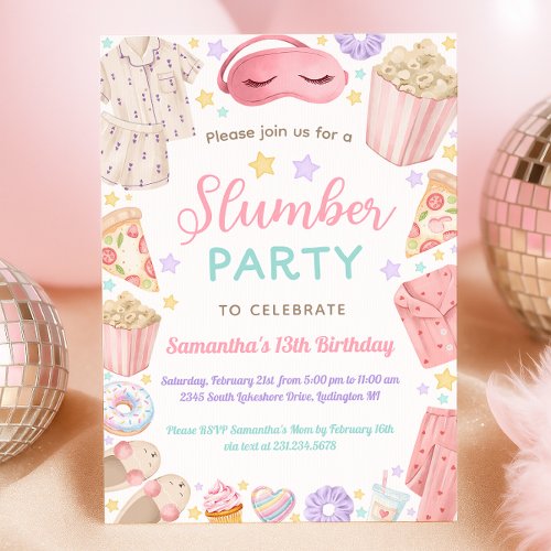 Cute Slumber Party Girl Birthday