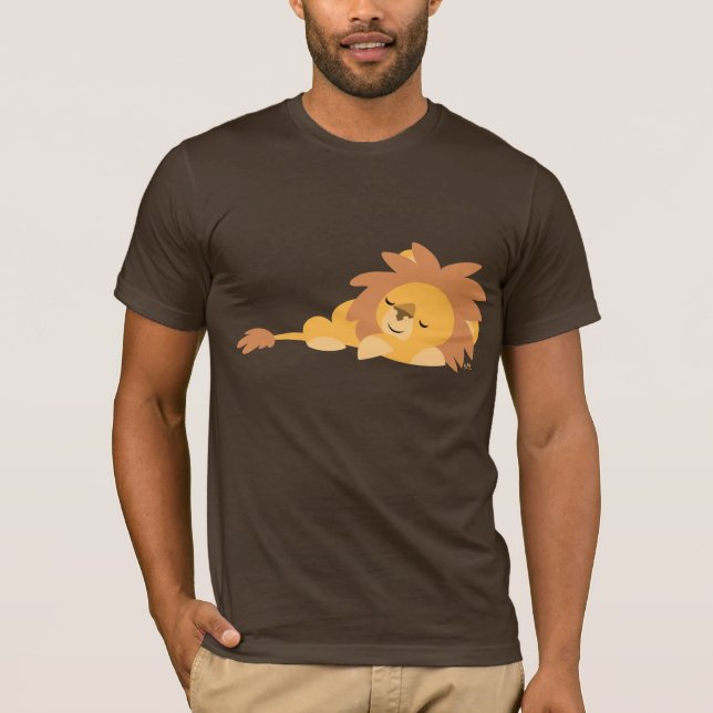 Cute Slumbering Cartoon Lion T-shirt (Front)