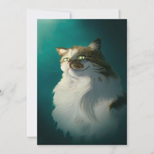 Cute Sly Cat Gift Funny Cat For Fathers Day Holiday Card