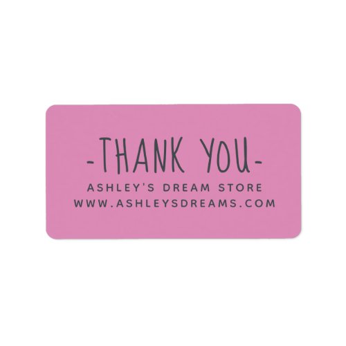 Cute Small Business Fuchsia Pink Thank You Labels