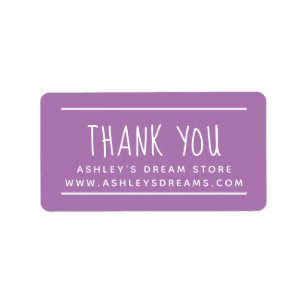 Cute Small Business Lavender Purple Thank You Label