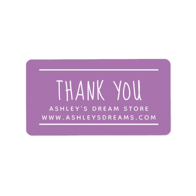 Cute Small Business Lavender Purple Thank You Label (Front)