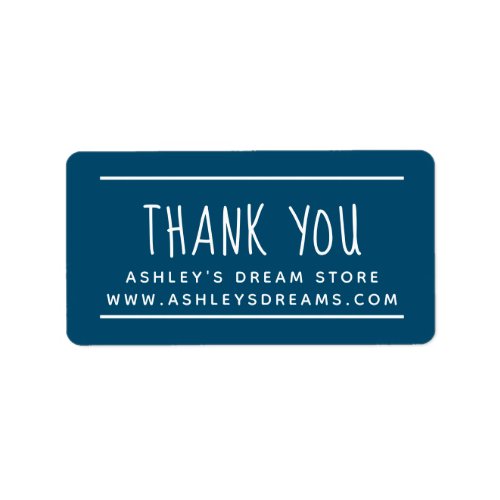 Cute Small Business Ocean Blue Thank You Label