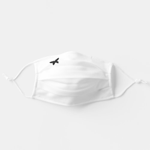 Cute Small Butterfly Plain Solid White Minimalist Adult Cloth Face Mask