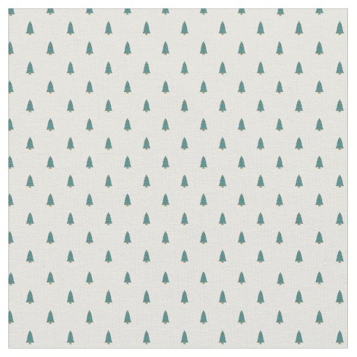Cute small Christmas trees on white Fabric