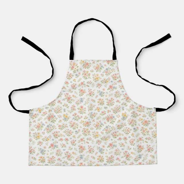 Cute Small Ditsy Floral Seamless Pattern Apron (Front)