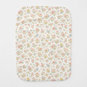 Cute Small Ditsy Floral Seamless Pattern Baby Burp Cloth