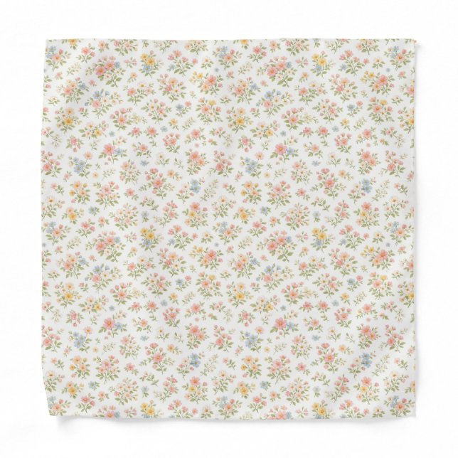 Cute Small Ditsy Floral Seamless Pattern Bandana (Front)