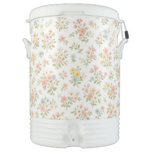 Cute Small Ditsy Floral Seamless Pattern Beverage Cooler