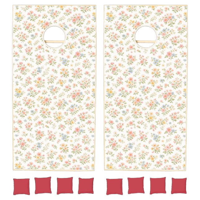 Cute Small Ditsy Floral Seamless Pattern Cornhole Set (Set)