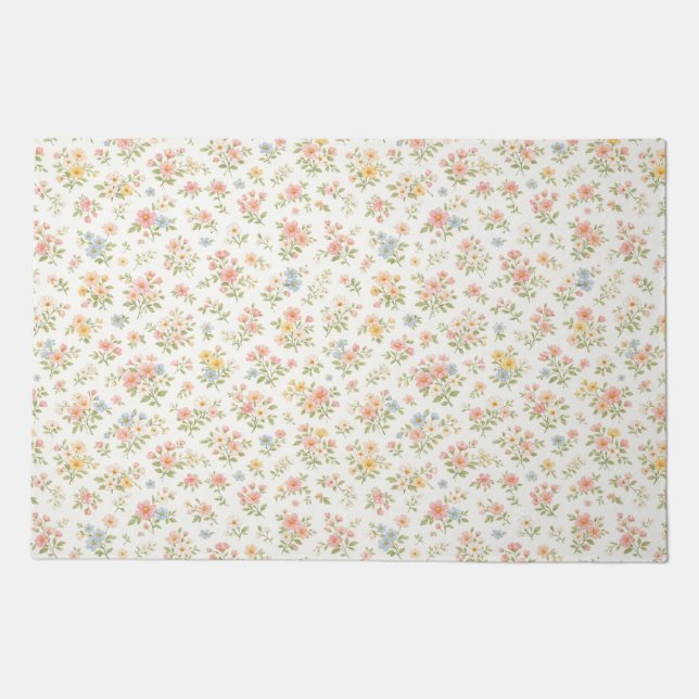 Cute Small Ditsy Floral Seamless Pattern Doormat (Front)