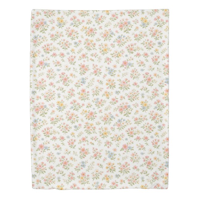 Cute Small Ditsy Floral Seamless Pattern Duvet Cover (Front)