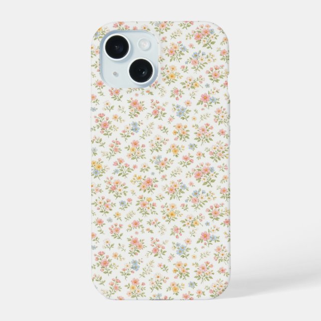 Cute Small Ditsy Floral Seamless Pattern Iphone Case (Back)