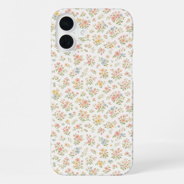Cute Small Ditsy Floral Seamless Pattern iPhone Case (Back)
