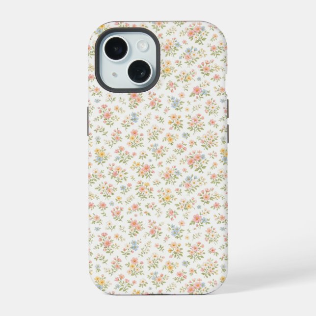 Cute Small Ditsy Floral Seamless Pattern Iphone Case (Back)