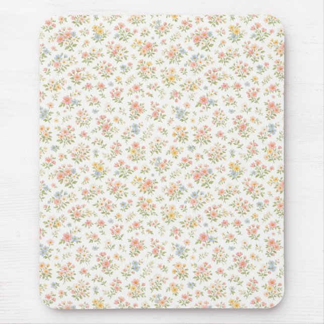 Cute Small Ditsy Floral Seamless Pattern Mouse Pad (Front)