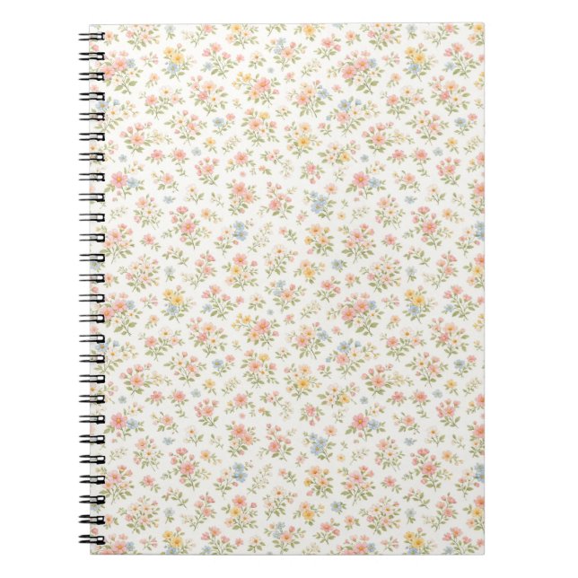 Cute Small Ditsy Floral Seamless Pattern Notebook (Front)