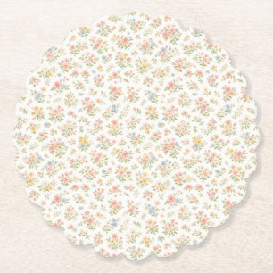 Cute Small Ditsy Floral Seamless Pattern Paper Coaster