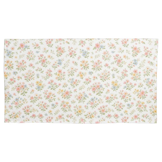 Cute Small Ditsy Floral Seamless Pattern Pillow Case (Front)