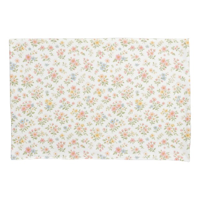 Cute Small Ditsy Floral Seamless Pattern Pillow Case (Front-Left)