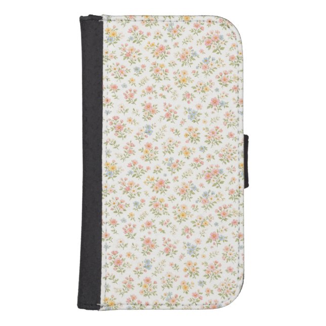 Cute Small Ditsy Floral Seamless Pattern Samsung Galaxy Wallet Case (Front)