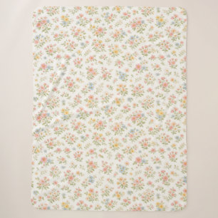 Cute Small Ditsy Floral Seamless Pattern Sherpa Blanket