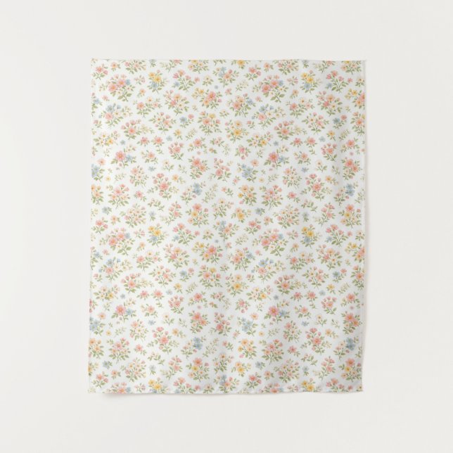 Cute Small Ditsy Floral Seamless Pattern Tapestry (Front)