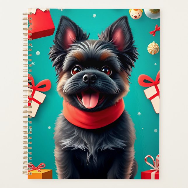 🎁Cute Small Dog Christmas Planner Holiday Gift ✨ (Front)