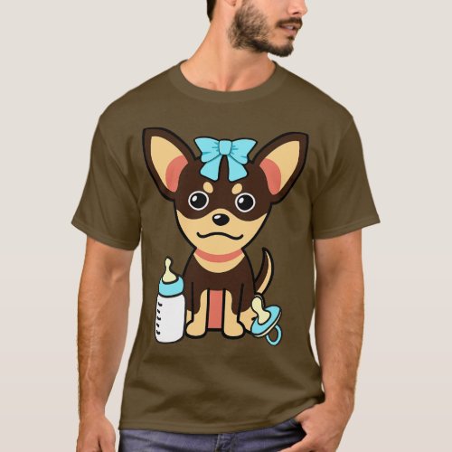 Cute small dog Gender reveal its a boy T_Shirt