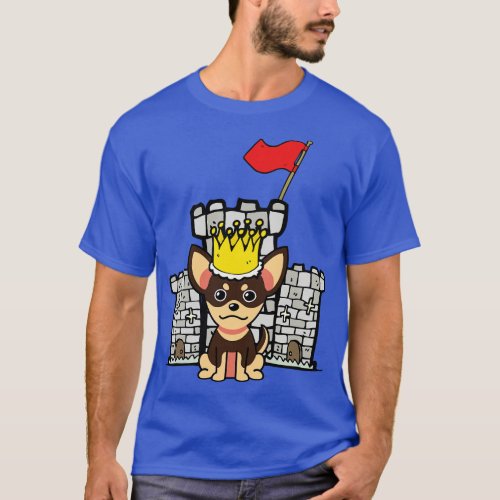 Cute small dog is king of the castle T_Shirt