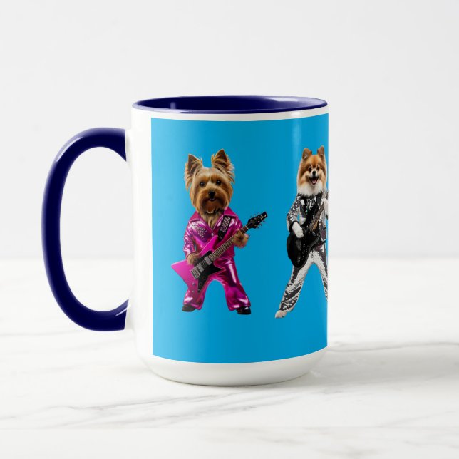 Cute Small Dog Rockers Mug (Left)