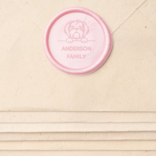 Cute Small Dog Shih Tzu Family Name Wax Seal Sticker