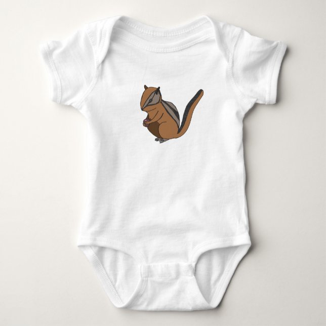 Cute Small Forest Animal Woodland Chipmunk Baby Bodysuit (Front)