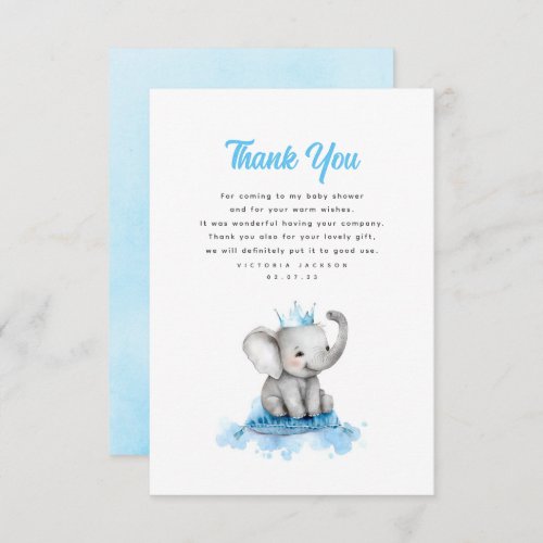 Cute Small Little Baby Elephant Prince Thank You